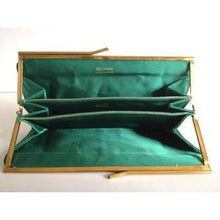 Load image into Gallery viewer, Vintage 50s Emerald Green Silk Satin Evening Bag w/ Dainty Bow Detail By Waldybag For Harrods-Vintage Handbag, Evening Bag-Brand Spanking Vintage
