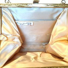 Load image into Gallery viewer, Vintage 50s Gold Lurex Evening Bag w/ Oyster Satin Lining And Dainty Gilt Clasp-Vintage Handbag, Evening Bag-Brand Spanking Vintage
