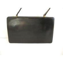 Load image into Gallery viewer, Vintage 50s Slim And Elegant Black Leather Classic Ladylike Bag Made In England By Riviera-Vintage Handbag, Large Handbag-Brand Spanking Vintage