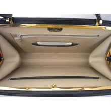 Load image into Gallery viewer, Vintage 50s Slim And Elegant Black Leather Classic Ladylike Bag Made In England By Riviera-Vintage Handbag, Large Handbag-Brand Spanking Vintage