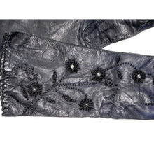 Load image into Gallery viewer, Vintage 50s Unused Navy Beaded Leather Silk Lined Evening/Occasion Gloves From The USA-Accessories, For Her-Brand Spanking Vintage