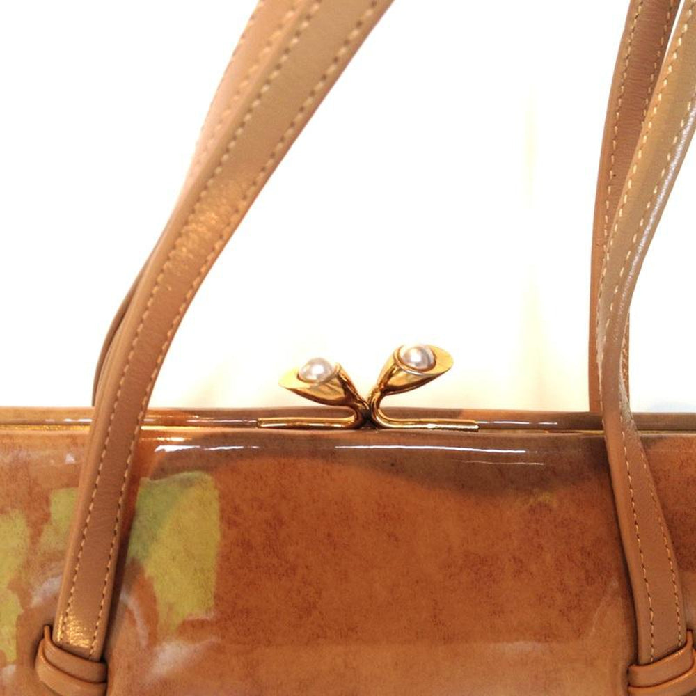 Vintage 50s 60s Small And Dainty Bag In Mink Mottled Patent