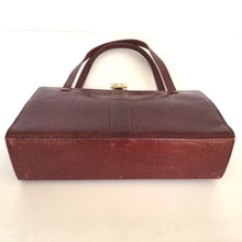 Load image into Gallery viewer, Vintage 60s red lizard skin Classic Ladylike bag with matching red lizard skin coin purse by Mappin & Webb made in England-Vintage Handbag, Exotic Skins-Brand Spanking Vintage