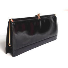 Load image into Gallery viewer, Vintage 60s/70s Black Patent Leather Clutch Day/Evening Bag By Ackery Of London-Vintage Handbag, Clutch Bag-Brand Spanking Vintage
