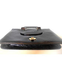 Load image into Gallery viewer, Vintage 70s Patent Leather Faux Porosus Crocodile Handbag By Elgee-Vintage Handbag, Large Handbag-Brand Spanking Vintage