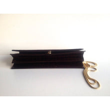 Load image into Gallery viewer, Vintage 70s Slim Chocolate Brown Alligator Skin Clutch/Chain Handle Bag Made In Spain-Vintage Handbag, Exotic Skins-Brand Spanking Vintage
