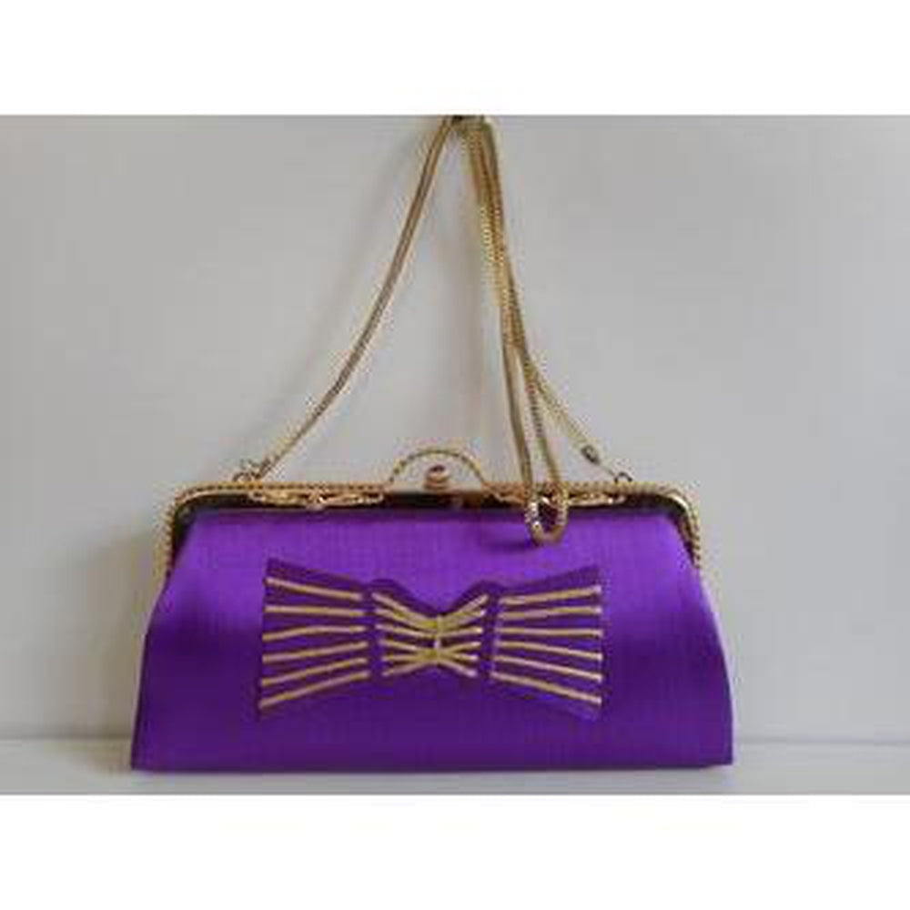 Vintage 70s Unused Indian Silk Evening Occasion Clutch Bag w Optional Brand Spanking Vintage