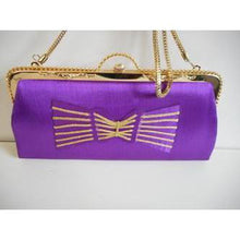 Load image into Gallery viewer, Vintage 70s Unused Indian Silk Evening/Occasion Clutch Bag w/ Optional Long Chain-Vintage Handbag, Evening Bag-Brand Spanking Vintage