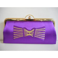 Load image into Gallery viewer, Vintage 70s Unused Indian Silk Evening/Occasion Clutch Bag w/ Optional Long Chain-Vintage Handbag, Evening Bag-Brand Spanking Vintage