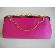 Load image into Gallery viewer, Vintage 70s Unused Shocking Pink Raw Silk Evening/Occasion Bag w/ Optional Long Chain-Vintage Handbag, Evening Bag-Brand Spanking Vintage
