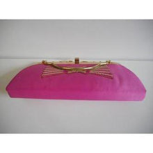 Load image into Gallery viewer, Vintage 70s Unused Shocking Pink Raw Silk Evening/Occasion Bag w/ Optional Long Chain-Vintage Handbag, Evening Bag-Brand Spanking Vintage