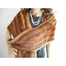 Load image into Gallery viewer, Vintage Fabulous 50s Long Mink Stole/Wrap With Shaped Shoulders-Accessories, For Her-Brand Spanking Vintage
