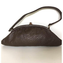 Load image into Gallery viewer, Vintage Freedex 50s/60s Dolly Bag In A Torpedo Shape In Dark Chocolate Brown Faux Pigskin Leather-Vintage Handbag, Dolly Bag-Brand Spanking Vintage