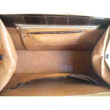 Load image into Gallery viewer, Vintage Handbag In Dark Chocolate Crocodile Skin w/ Single Top Handle And Tan Leather Lining-Vintage Handbag, Exotic Skins-Brand Spanking Vintage