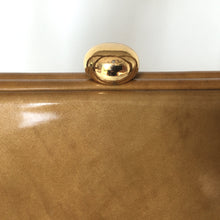 Load image into Gallery viewer, Vintage Holmes Of Norwich Gold/Mustard Mottled Patent Leather Twin Handled Bag-Vintage Handbag, Kelly Bag-Brand Spanking Vintage