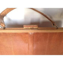 Load image into Gallery viewer, Vintage Large Classic Caramel Lizard Skin Handbag By Mappin & Webb-Vintage Handbag, Large Handbag-Brand Spanking Vintage