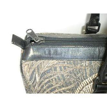 Load image into Gallery viewer, Vintage Large Leather And Canvas, Tapestry Effect Fabric Holdall In 'Hera' Peacock Feather Design By Liberty of London-Vintage Handbag, Large Handbag-Brand Spanking Vintage