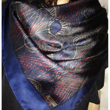Load image into Gallery viewer, Vintage Liberty Of London Large Silk Scarf In &#39;Hera&#39; Design In Dark Blue/Red-Scarves-Brand Spanking Vintage
