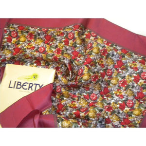 Vintage Liberty Of London Silk Scarf In Floral Design Of Pinks, Yellow And Grey, Unused And In Original Packaging-Scarves-Brand Spanking Vintage