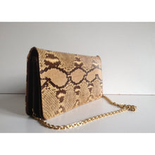 Load image into Gallery viewer, Vintage Python Skin Clutch/Chain Handle And Leather Bag-Vintage Handbag, Exotic Skins-Brand Spanking Vintage