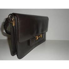 Load image into Gallery viewer, Vintage Rich Brown Leather Hand/Shoulder Bag w/ Gilt 'Horse Bit' Detail by Eros-Vintage Handbag, Large Handbag-Brand Spanking Vintage