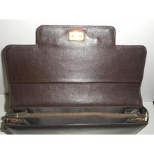 Load image into Gallery viewer, Vintage Rich Brown Leather Hand/Shoulder Bag w/ Gilt 'Horse Bit' Detail by Eros-Vintage Handbag, Large Handbag-Brand Spanking Vintage