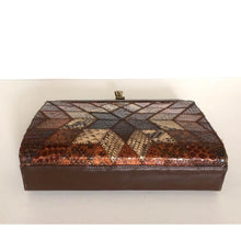 Load image into Gallery viewer, Vintage Small And Dainty Snakeskin Clutch/Chain Bag In Starburst Design-Vintage Handbag, Exotic Skins-Brand Spanking Vintage