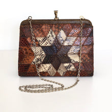 Load image into Gallery viewer, Vintage Small And Dainty Snakeskin Clutch/Chain Bag In Starburst Design-Vintage Handbag, Exotic Skins-Brand Spanking Vintage