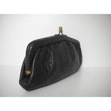 Load image into Gallery viewer, Vintage Small Black Dainty Leather Clutch By Freedex-Vintage Handbag, Clutch Bag-Brand Spanking Vintage