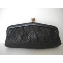 Load image into Gallery viewer, Vintage Small Black Dainty Leather Clutch By Freedex-Vintage Handbag, Clutch Bag-Brand Spanking Vintage