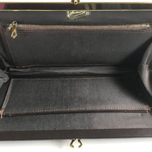 Load image into Gallery viewer, Vintage Snakeskin And Leather 70s Harlequin Patchwork Slim And Elegant Clutch Bag By Ackery In Brown, Caramel And Black-Vintage Handbag, Exotic Skins-Brand Spanking Vintage