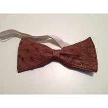 Load image into Gallery viewer, Vintage Unused Exotic Skin Bow Tie Backed In Black Leather-Accessories, For Him-Brand Spanking Vintage