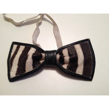 Load image into Gallery viewer, Vintage Unused Exotic Skin Bow Tie Backed In Black Leather-Accessories, For Him-Brand Spanking Vintage