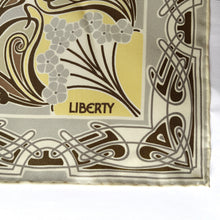 Load image into Gallery viewer, Large Liberty of London Silk Scarf in Ianthe Design in Yellow, Copper, Taupe and Grey-Scarves-Brand Spanking Vintage

