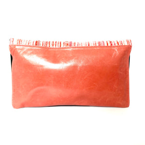 Vintage 70s Pink/Grey/White/Red Slim Leather/Snakeskin Clutch Bag-Vintage Handbag, Clutch Bag-Brand Spanking Vintage