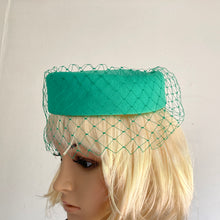 Load image into Gallery viewer, Vintage Unused 60s Elegant Green Textured Pillbox Hat with Veil by Kangol-Accessories, For Her-Brand Spanking Vintage
