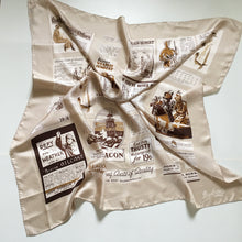 Load image into Gallery viewer, Large Silk &#39;Vintage Ads&#39; Barbour Scarf New-Scarves-Brand Spanking Vintage
