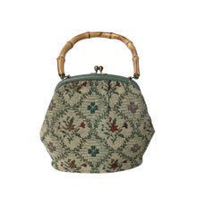 Load image into Gallery viewer, Vintage 60s/70s Dainty Tapestry Dolly Bag with Bamboo Handle-Vintage Handbag, Dolly Bag-Brand Spanking Vintage
