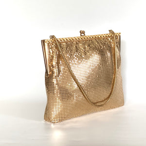 Vintage 60s/70s Gold Metal Mesh 'Chainmail' Evening Bag, Occasion Bag-Vintage Handbag, Evening Bag-Brand Spanking Vintage