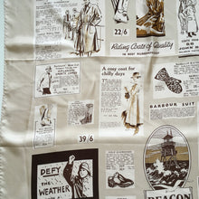 Load image into Gallery viewer, Large Silk &#39;Vintage Ads&#39; Barbour Scarf New-Scarves-Brand Spanking Vintage
