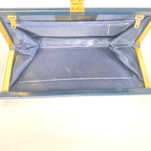 Load image into Gallery viewer, Vintage 70s Navy Leather Clutch Bag By Eros Made in England-Vintage Handbag, Clutch Bag-Brand Spanking Vintage
