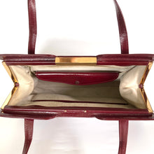Load image into Gallery viewer, Vintage 60s/70s Large Burgundy Wine Red Leather Top Handle Handbag By Ackery-Vintage Handbag, Large Handbag-Brand Spanking Vintage
