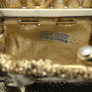 Beautiful Vintage 70s Gold Evening/Occasion Bag by D.H.Evans Made in Italy-Vintage Handbag, Evening Bag-Brand Spanking Vintage