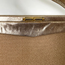 Load image into Gallery viewer, Vintage 60s Elegant Gold Leather/Gold Mesh Evening/Occasion Bag By Rayne-Vintage Handbag, Evening Bag-Brand Spanking Vintage
