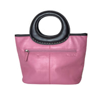 Load image into Gallery viewer, Vintage 80s/90s Pink/Black Leather Handbag by Jane Shilton-Vintage Handbag, Dolly Bag-Brand Spanking Vintage
