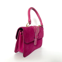 Load image into Gallery viewer, Vintage 60s/70s Fuschia Pink Suede and Leather Jackie O Top Handle Bag-Vintage Handbag, Kelly Bag-Brand Spanking Vintage
