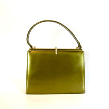 Load image into Gallery viewer, Vintage 60s Chartreuse Green Pearlescent Top Handle Bag w/ Matching Purse by Lodix-Vintage Handbag, Top Handle Bag-Brand Spanking Vintage
