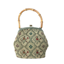 Load image into Gallery viewer, Vintage 60s/70s Dainty Tapestry Dolly Bag with Bamboo Handle-Vintage Handbag, Dolly Bag-Brand Spanking Vintage
