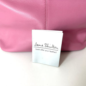 Vintage 80s/90s Pink/Black Leather Handbag by Jane Shilton-Vintage Handbag, Dolly Bag-Brand Spanking Vintage
