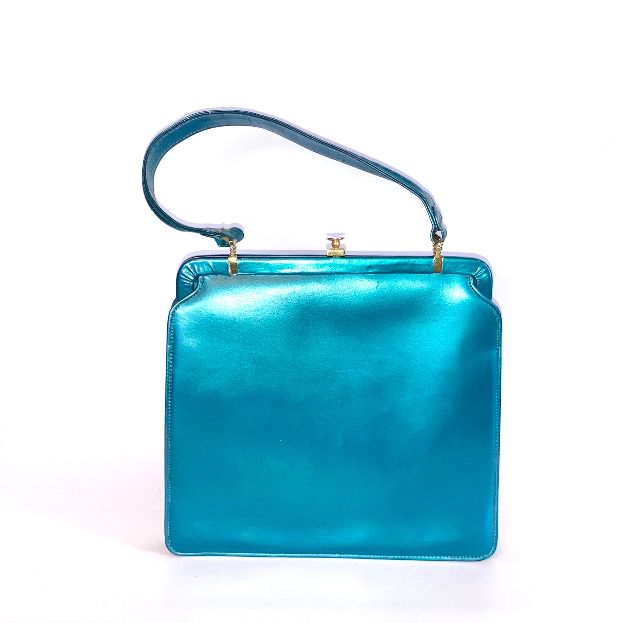 Nine West NINE & CO Purse Green Patent Leather Double Straps Dividers  Handbag | Leather, Purses, Handbag
